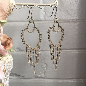 Handmade beaded chandelier earrings